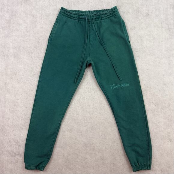 Civil Regime Redeemed Sweatpants Mens M Teal Green Cotton Embroidered Joggers - Picture 4 of 14